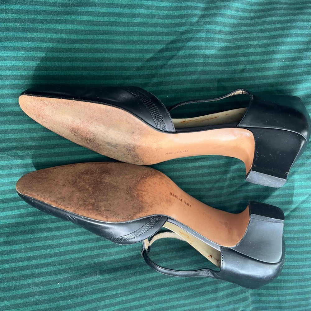 Salvatore Ferragamo Black Block Heel Shoes